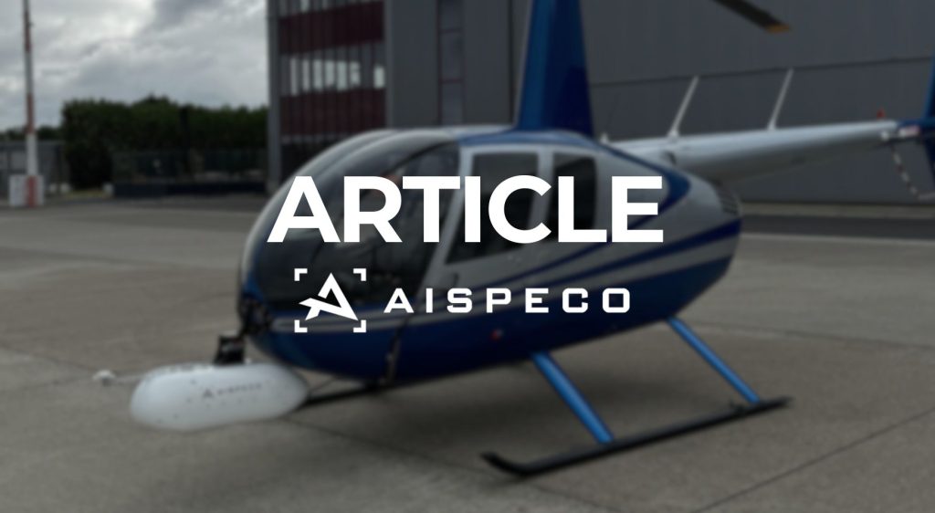 Helicopter Robinson R44 with HELIX LITE system for power lines data collection